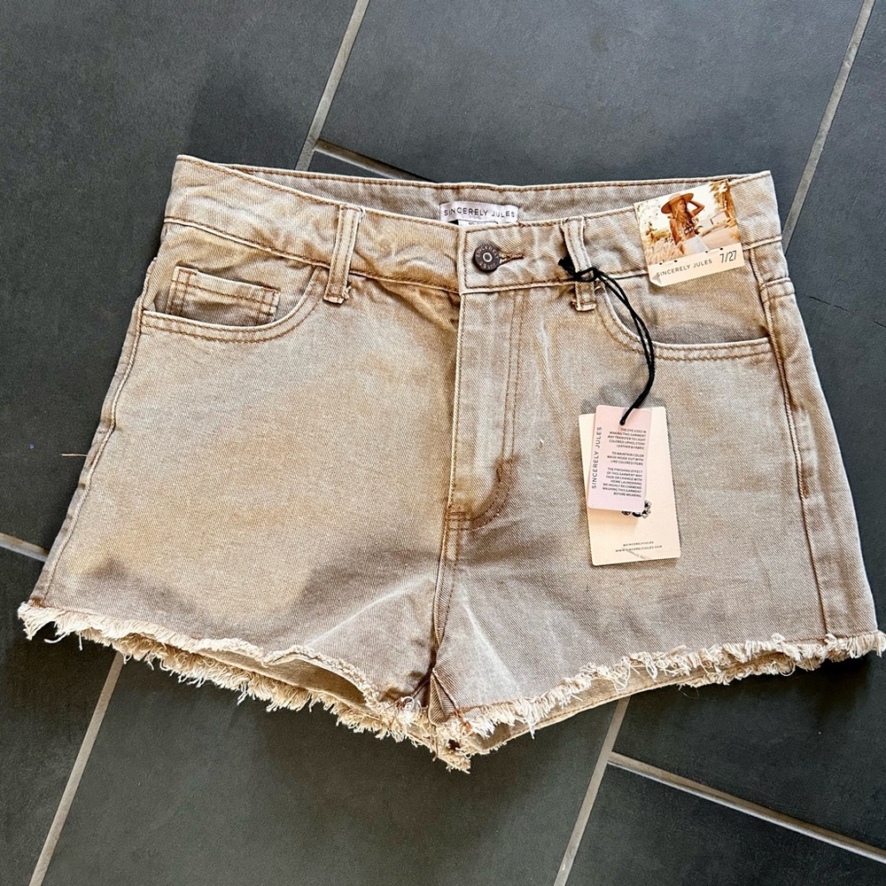 Sincerely Jules Tan Jean Shorts